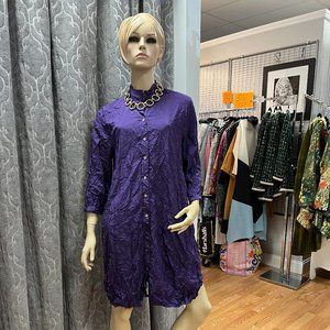 NWT Noen Purple Lightweight Crinkle Dress